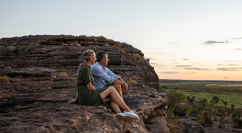 people sitting on ubirr thumb